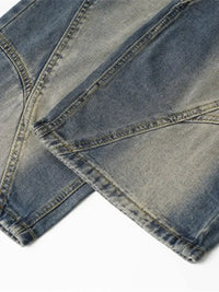 Men's Frayed Hem Wide Leg Jeans