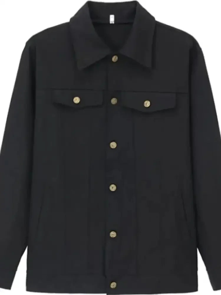Men's Full Size Button Up Long Sleeve Jacket Plus Size