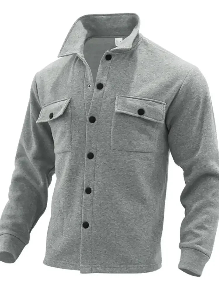 Men's Full Size Button Up Long Sleeve Jacket Plus Size