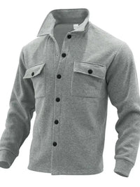Men's Full Size Button Up Long Sleeve Jacket Plus Size