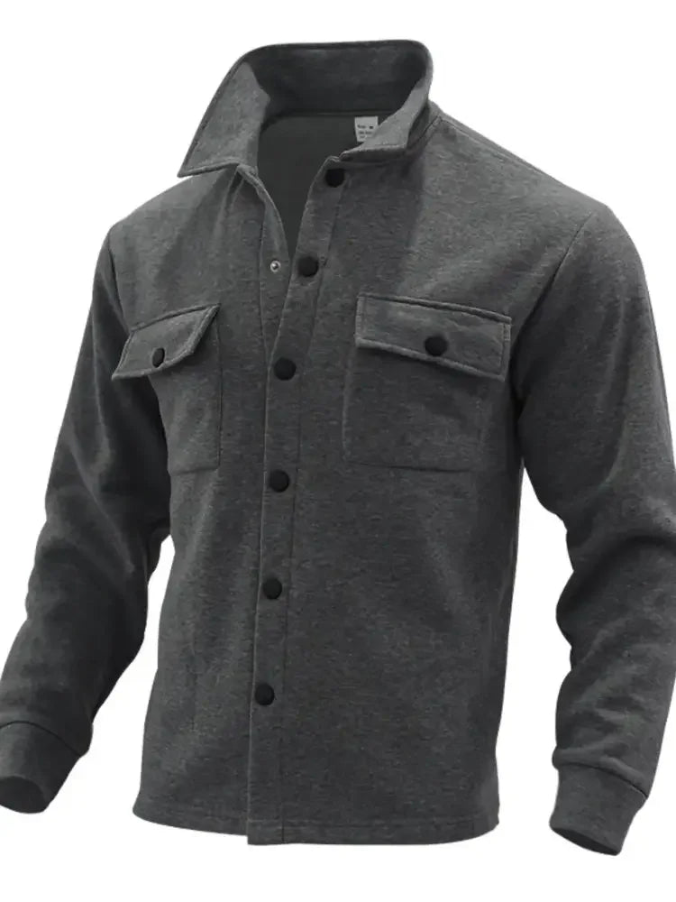 Men's Full Size Button Up Long Sleeve Jacket Plus Size