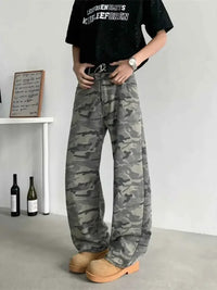 Men's Full Size Camouflage Wide-Leg Jeans Plus Size