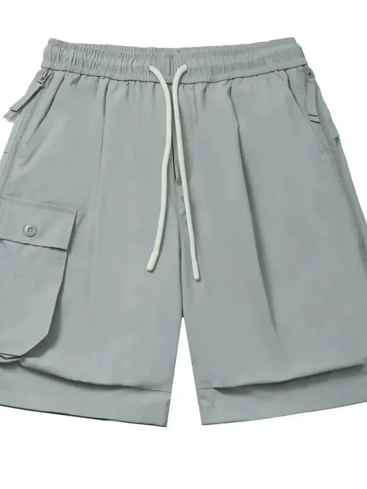 Men's Full Size Casual Drawstring Cargo Shorts Plus Size