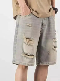 Men's Full Size Distressed Denim Shorts Plus Size - Update AvenueTrendsi100400642178300100400642178300Men's Full Size Distressed Denim Shorts Plus SizeBlue