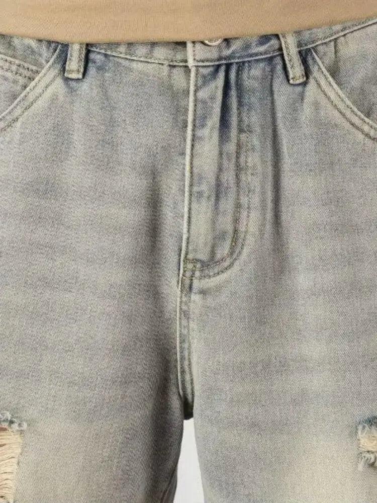 Men's Full Size Distressed Denim Shorts Plus Size - Update AvenueTrendsi100400642178300100400642178300Men's Full Size Distressed Denim Shorts Plus SizeBlue