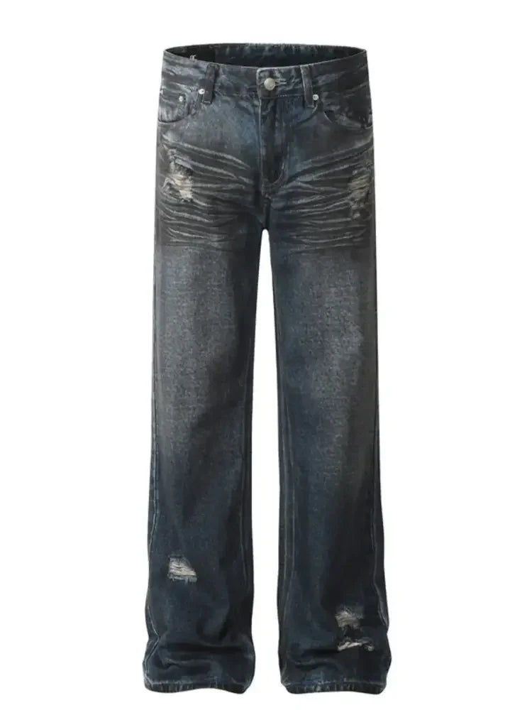 Men's Full Size Distressed Loose Fit Jeans Plus Size
