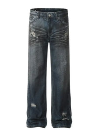 Men's Full Size Distressed Loose Fit Jeans Plus Size