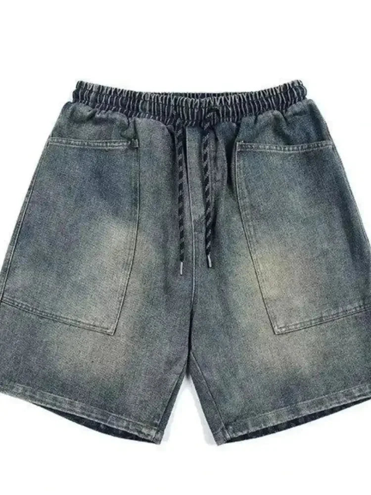 Men's Full Size Drawstring Washed Denim Shorts Plus Size - Update AvenueTrendsi100400274562284100400274562284Men's Full Size Drawstring Washed Denim Shorts Plus SizeBlue