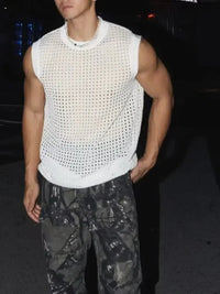 Men's Full Size Hollow Out Round Neck Tank Plus Size - Update AvenueTrendsi1004004465851251004004465851257a9748fe0bc942bca2f4b9f93b5a7d70 - Max - OriginWhite