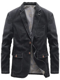 Men's Full Size Lapel Collar Long Sleeve Blazer Plus Size