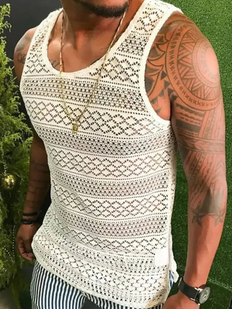 Men's Full Size Openwork Round Neck Tank Plus Size - Update AvenueTrendsi1004004674151421004004674151423460b303 - c8fb - 4108 - afb4 - 3c79fd4fd3e4 - MaxIvory