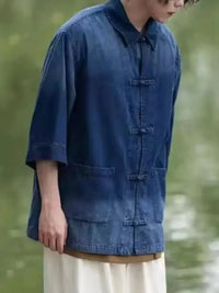 Men's Full Size Oversized 3/4 Sleeve Denim Shirt Plus Size - Update AvenueTrendsi100400135626941100400135626941Men's Full Size Oversized 3/4 Sleeve Denim Shirt Plus SizeBlue