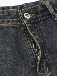 Men's Full Size Raw Hem Wide Leg Jeans Plus Size