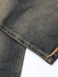 Men's Full Size Raw Hem Wide Leg Jeans Plus Size
