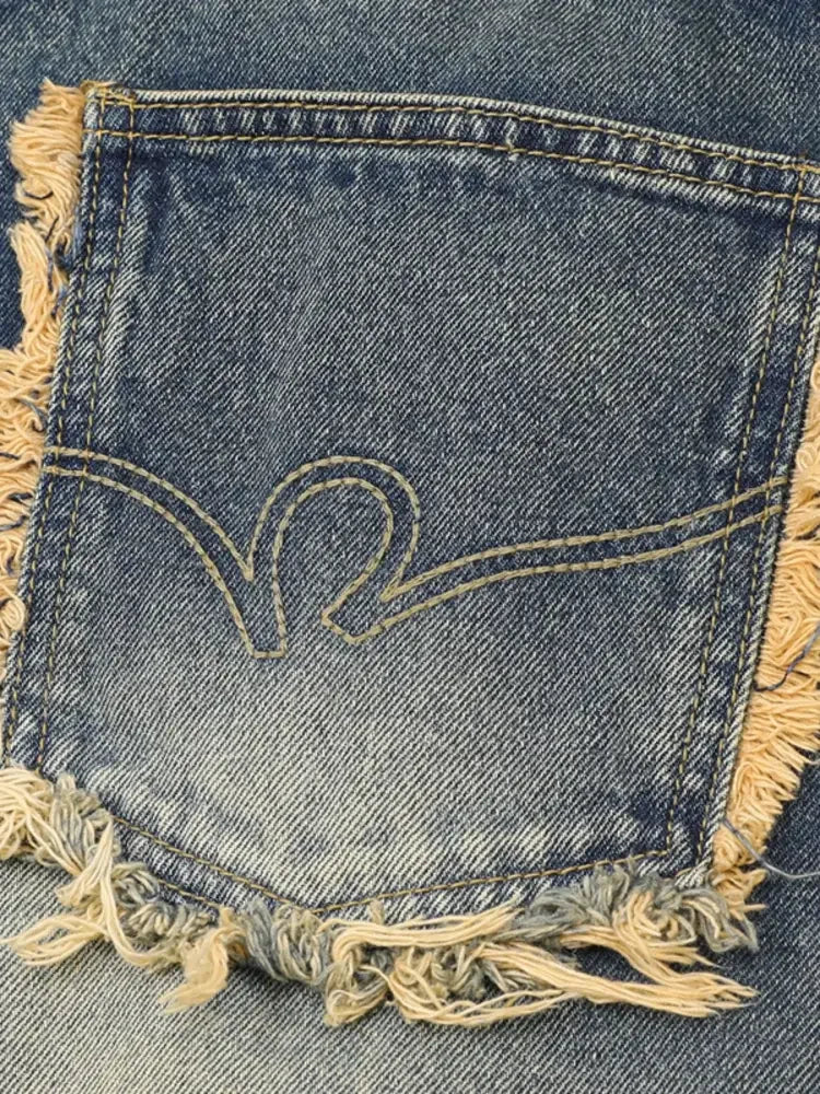 Men's Full Size Raw Hem Wide Leg Jeans Plus Size