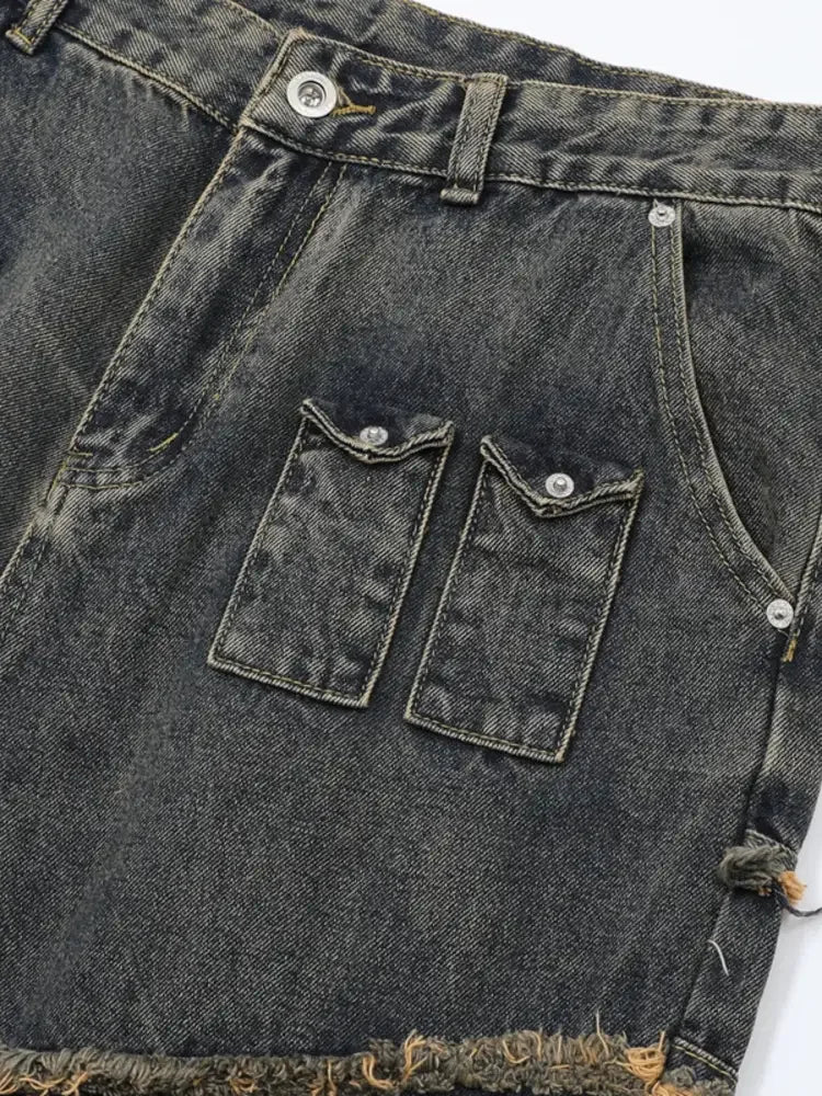 Men's Full Size Raw Hem Wide Leg Jeans Plus Size