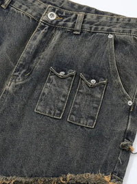 Men's Full Size Raw Hem Wide Leg Jeans Plus Size
