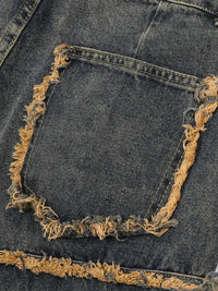 Men's Full Size Raw Hem Wide Leg Jeans Plus Size