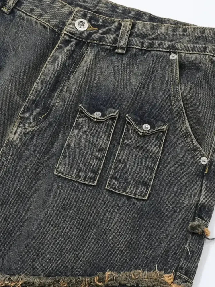 Men's Full Size Raw Hem Wide Leg Jeans Plus Size