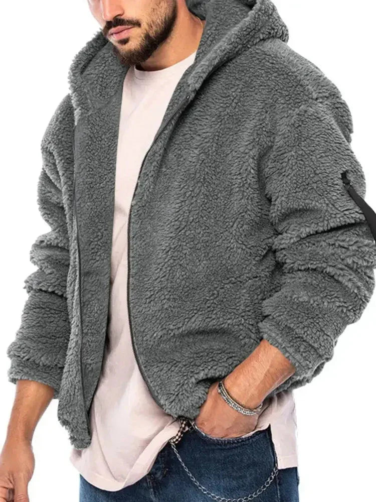 Men's Full Size Sherpa Fleece Hooded Zip - Up Jacket Plus Size - Update AvenueMen's OuterwearTrendsi100400393974585100400393974585Men's Full Size Sherpa Fleece Hooded Zip - Up Jacket Plus SizeDark Gray