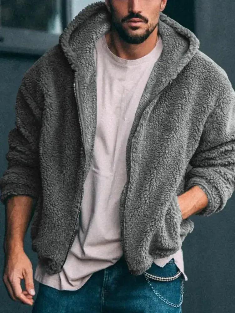 Men's Full Size Sherpa Fleece Hooded Zip - Up Jacket Plus Size - Update AvenueMen's OuterwearTrendsi100400393974585100400393974585Men's Full Size Sherpa Fleece Hooded Zip - Up Jacket Plus SizeDark Gray