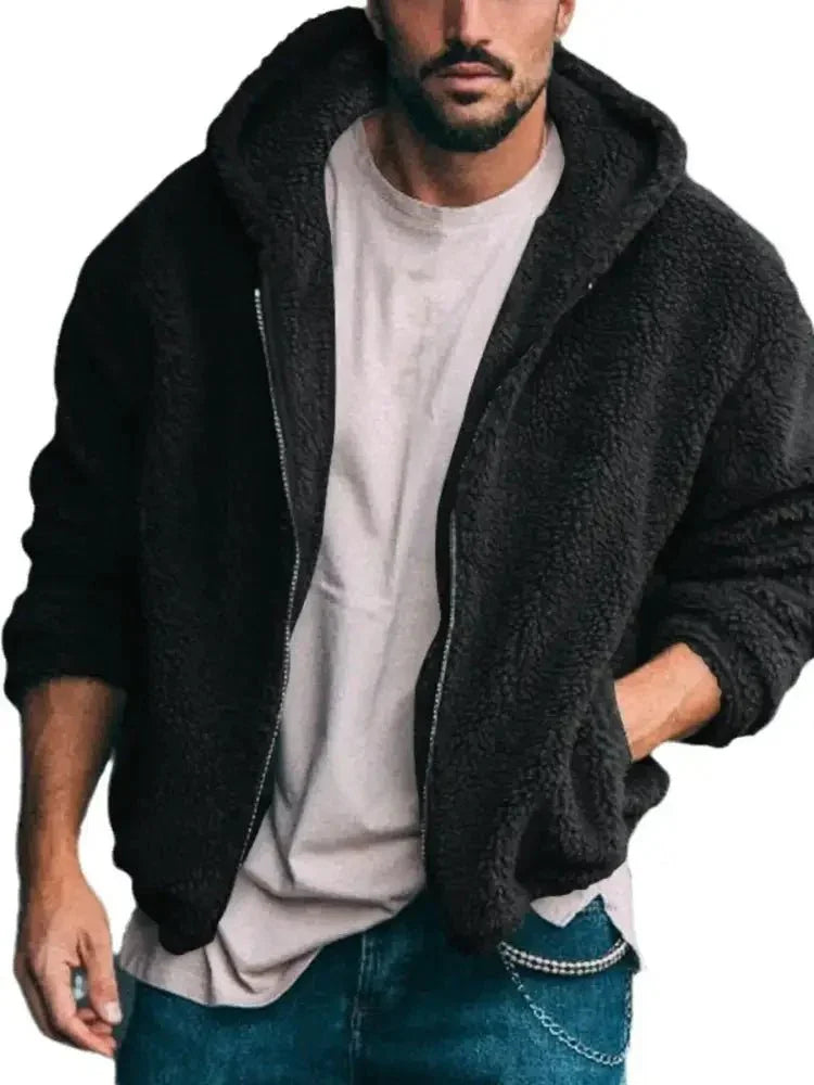 Men's Full Size Sherpa Fleece Hooded Zip - Up Jacket Plus Size - Update AvenueMen's OuterwearTrendsi100400393975526100400393975526Men's Full Size Sherpa Fleece Hooded Zip - Up Jacket Plus SizeBlack
