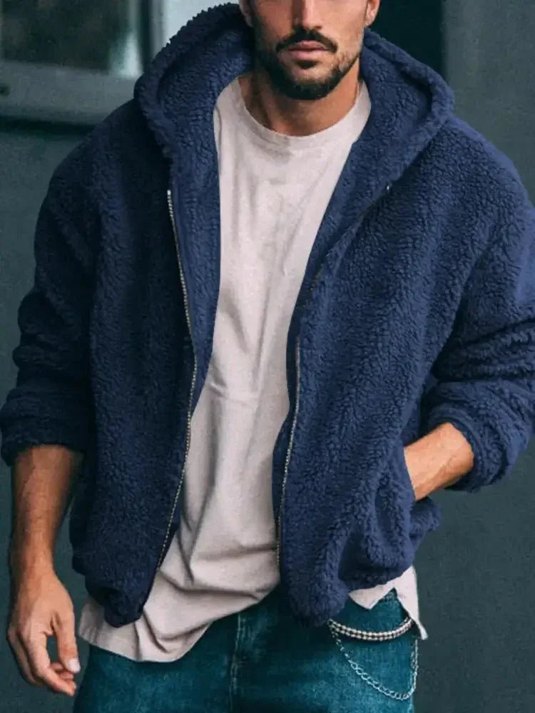 Men's Full Size Sherpa Fleece Hooded Zip - Up Jacket Plus Size - Update AvenueMen's OuterwearTrendsi100400393977585100400393977585Men's Full Size Sherpa Fleece Hooded Zip - Up Jacket Plus SizeNavy Blue