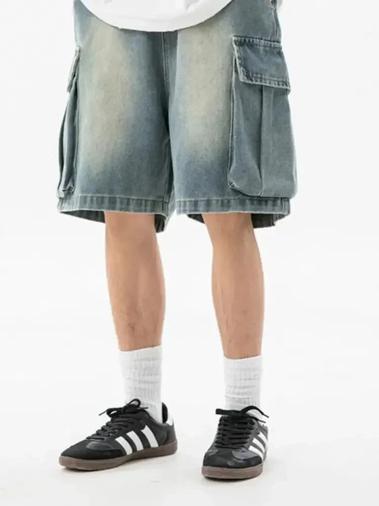 Men's Full Size Washed Cargo Denim Shorts Plus Size - Update AvenueTrendsi100400408397588100400408397588Men's Full Size Washed Cargo Denim Shorts Plus SizeMedium