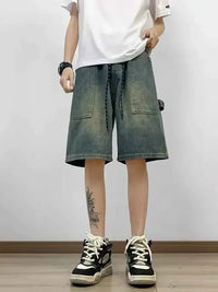 Men's Full Size Washed Loose Fit Denim Shorts Plus Size