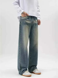 Men's Full Size Washed Wide Leg Jeans Plus Size
