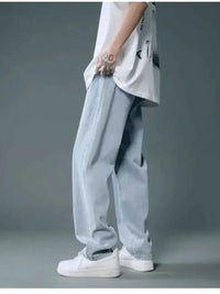 Men's Full Size Wide Leg Wash Relaxed Fit Jeans Plus Size