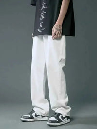Men's Full Size Wide Leg Wash Relaxed Fit Jeans Plus Size