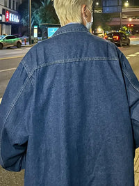 Men's Full Size Zip Up Long Sleeve Denim Jacket Plus Size