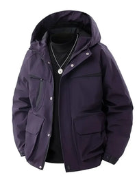 Men's Full Size Zip Up Long Sleeve Hooded Jacket Plus Size