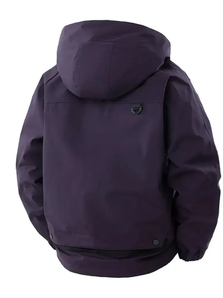 Men's Full Size Zip Up Long Sleeve Hooded Jacket Plus Size