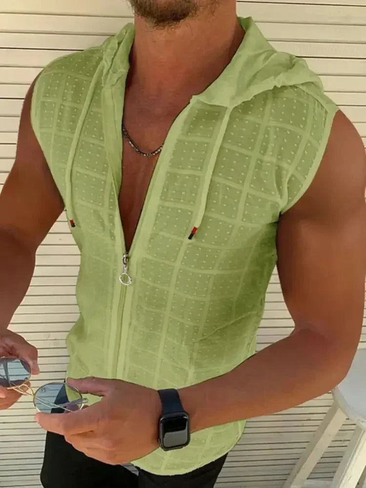 Men's Full Size Zip Up Sleeveless Hooded Top Plus Size - Update AvenueTrendsi1004009070621831004009070621830de11a14 - e684 - 48da - a902 - 2bcac4336447 - Max - OriginMatcha Green