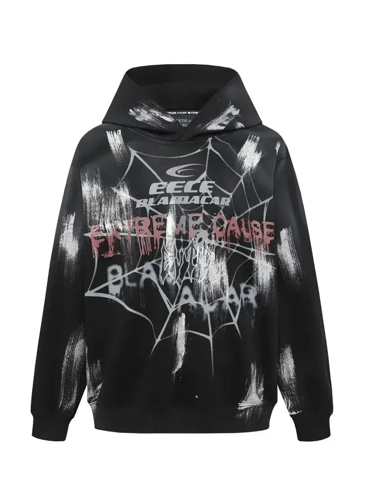 Men's Gothic Spider Web Graffiti Print Hoodie - Update AvenueHalloweenTrendsi100400271700254100400271700254d2c45fb50e4a4be398be2d1c6eb6eb28 - Max - OriginBlack