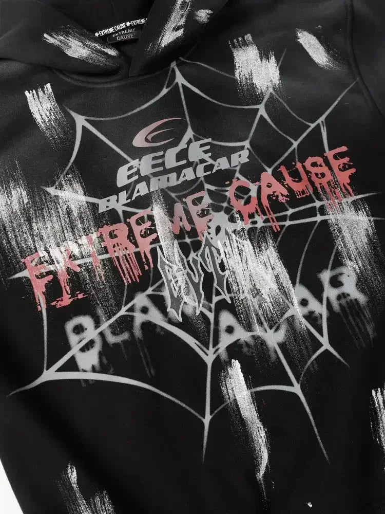 Men's Gothic Spider Web Graffiti Print Hoodie - Update AvenueHalloweenTrendsi100400271706494100400271706494045dc540cc184278accc7e8b967fc6f8 - Max - OriginGray