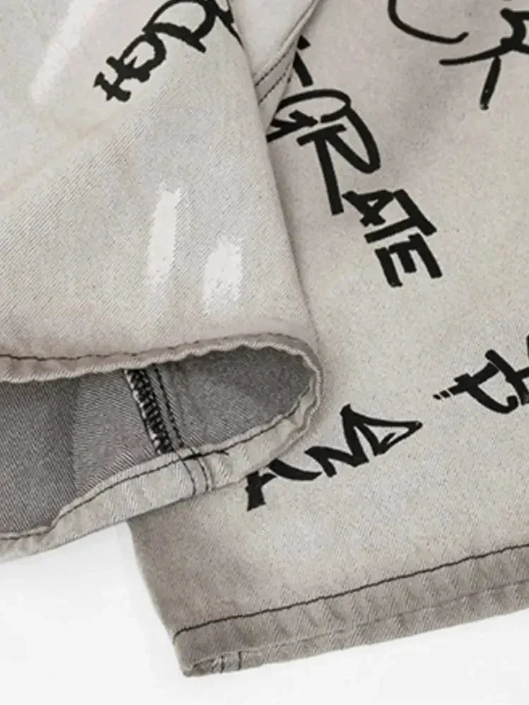 Men's Graffiti Art Loose Fit Jeans - Update AvenueTrendsi100400797335736100400797335736Men's Graffiti Art Loose Fit JeansWhite Gray