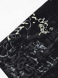Men's Graffiti Print Wide Leg Jeans
