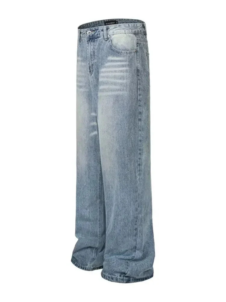 Men's High Waist Wide Leg Washed Jeans - Update AvenueTrendsi100400206562359100400206562359Men's High Waist Wide Leg Washed JeansBlue
