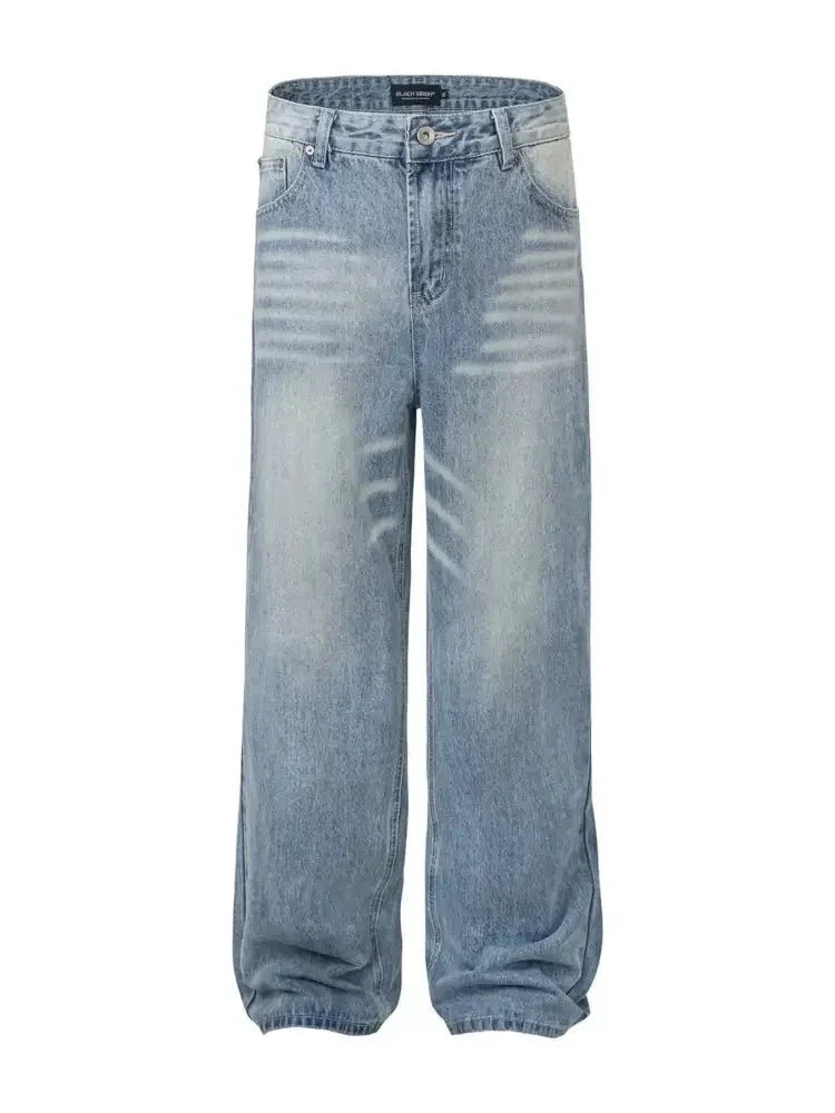 Men's High Waist Wide Leg Washed Jeans - Update AvenueTrendsi100400206562359100400206562359Men's High Waist Wide Leg Washed JeansBlue