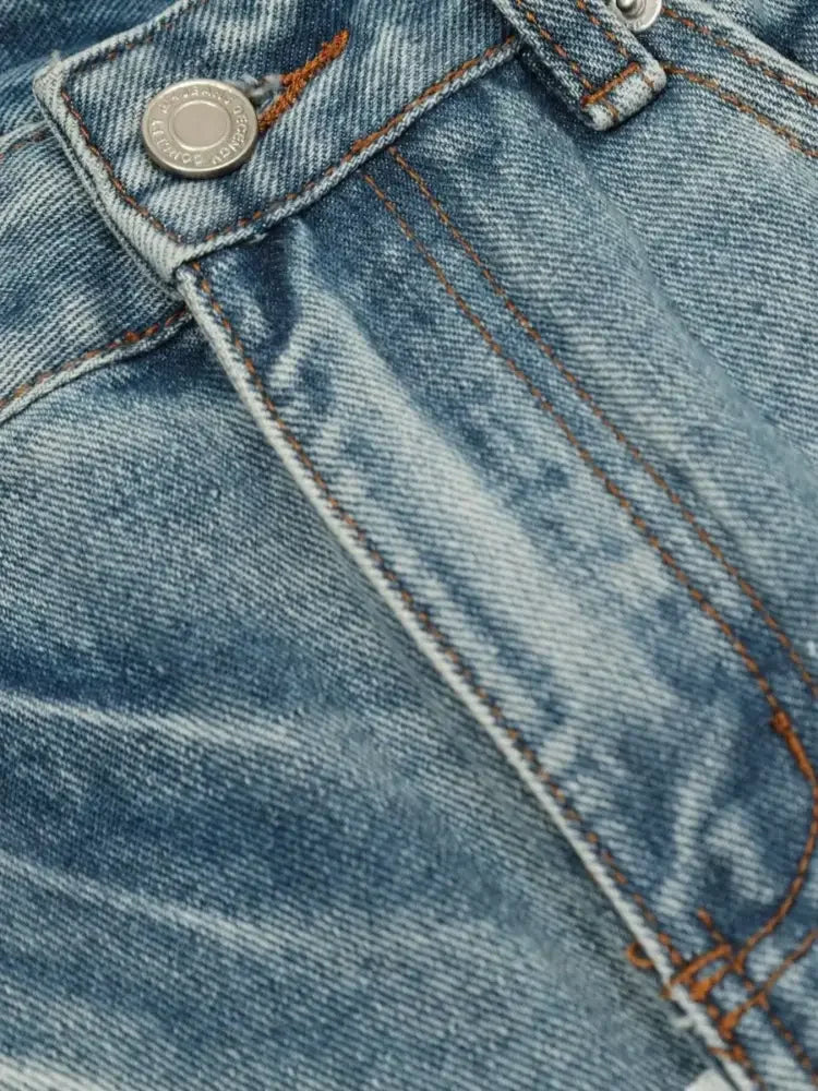 Men's Letter Print Straight Leg Jeans