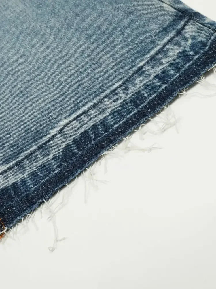 Men's Letter Print Straight Leg Jeans
