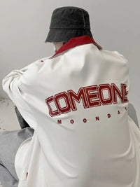 Men's Letter Zip Up Long Sleeve Jacket
