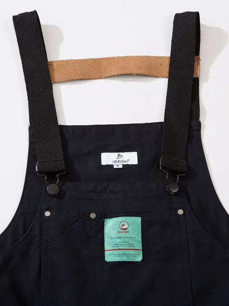 Men's Loose Fit Cargo Denim Overalls