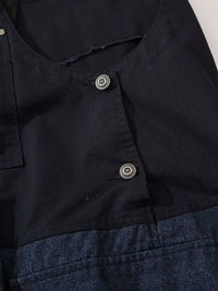 Men's Loose Fit Cargo Denim Overalls