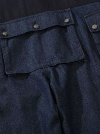 Men's Loose Fit Cargo Denim Overalls