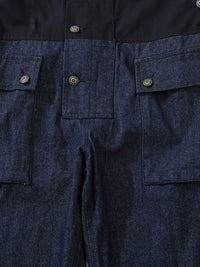 Men's Loose Fit Cargo Denim Overalls