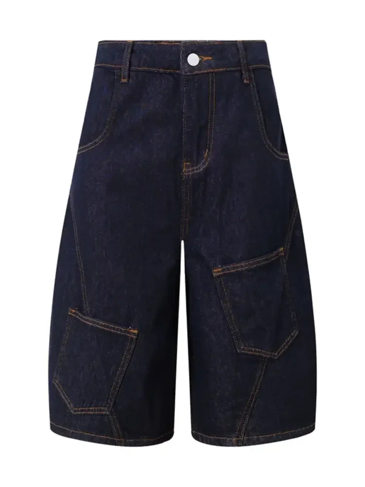 Men's Loose Fit Cargo Denim Shorts